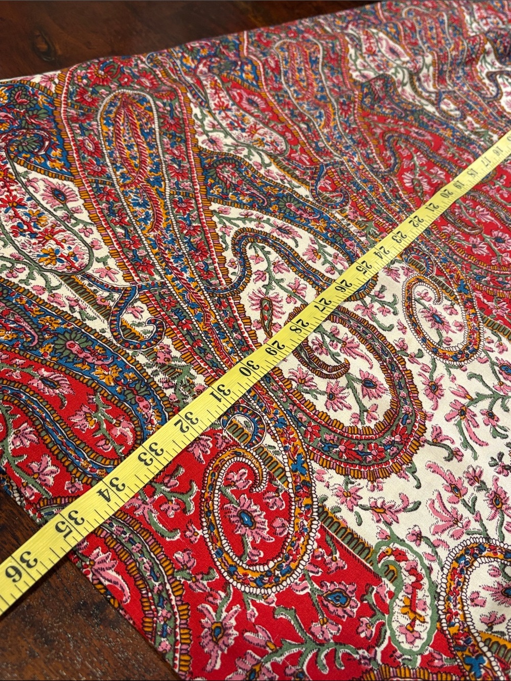 Vintage Ralph Lauren Blue Label 90s Red Long Paisley Skirt size 4 - Picture 12 of 13